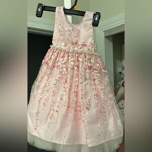Pink Floral Embroidered Dress Easter spring 4T
